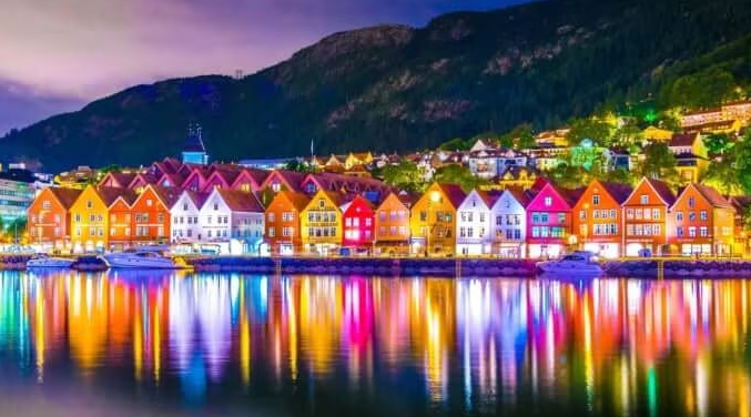 Colorful wooden houses at Bryggen waterfront, Bergen, Norway – UNESCO World Heritage Site